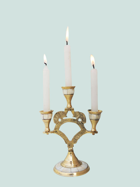 Brass Table Elephant Candle Stand 0.3Kg